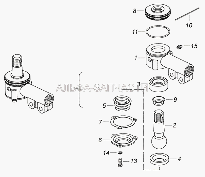 6520-3414055 Наконечник тяги (6520-3414077 Кольцо) 